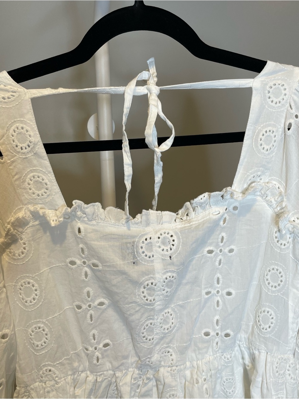 ASOS Maternity White Eyelet Broderie Anglaise Cottagecore Boho Mini Dress - Picture 6 of 6